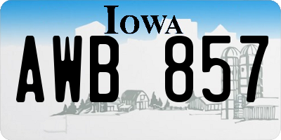 IA license plate AWB857