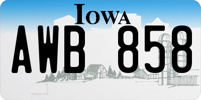 IA license plate AWB858