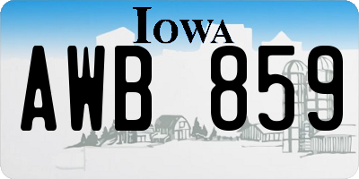 IA license plate AWB859