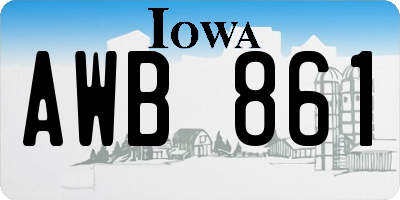 IA license plate AWB861
