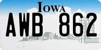 IA license plate AWB862