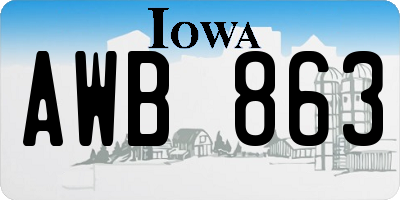 IA license plate AWB863