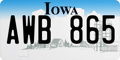 IA license plate AWB865