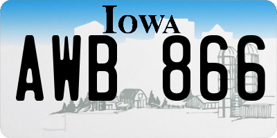IA license plate AWB866