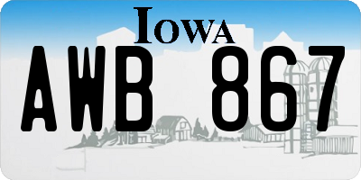 IA license plate AWB867