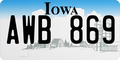 IA license plate AWB869