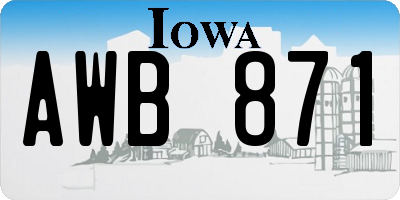 IA license plate AWB871