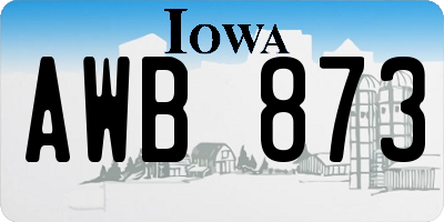 IA license plate AWB873