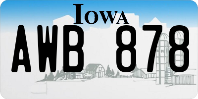 IA license plate AWB878