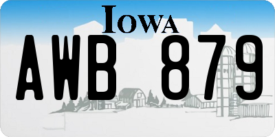 IA license plate AWB879