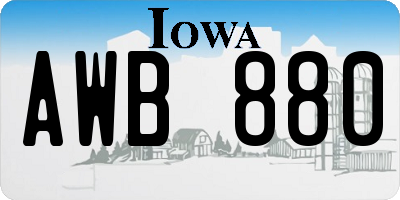 IA license plate AWB880