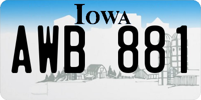 IA license plate AWB881
