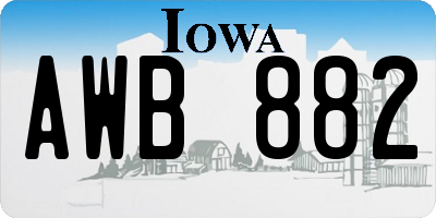 IA license plate AWB882