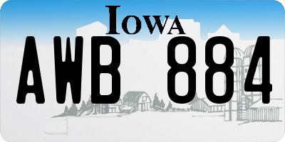 IA license plate AWB884