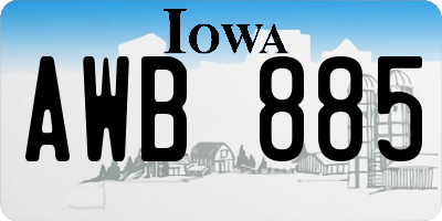 IA license plate AWB885