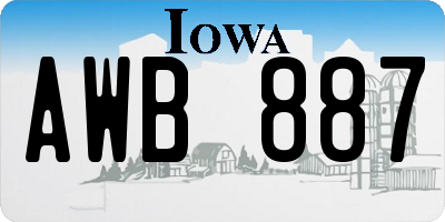 IA license plate AWB887