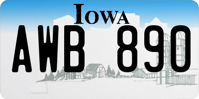 IA license plate AWB890