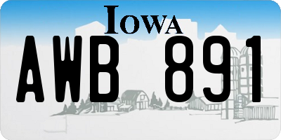 IA license plate AWB891