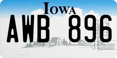 IA license plate AWB896