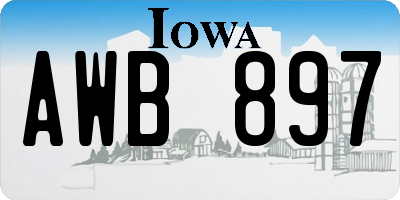 IA license plate AWB897