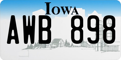 IA license plate AWB898