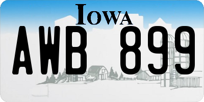 IA license plate AWB899
