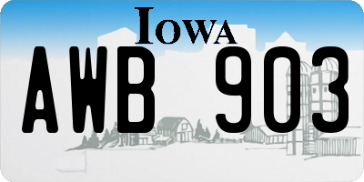 IA license plate AWB903