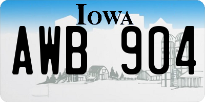 IA license plate AWB904