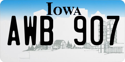 IA license plate AWB907