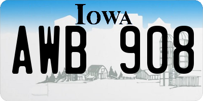 IA license plate AWB908