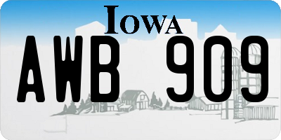 IA license plate AWB909