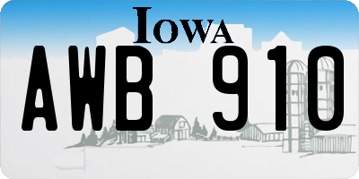 IA license plate AWB910