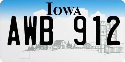 IA license plate AWB912
