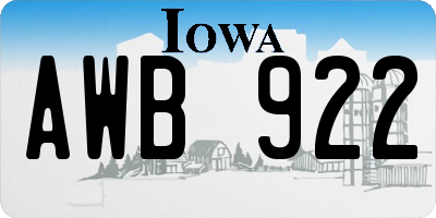 IA license plate AWB922