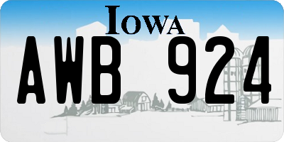 IA license plate AWB924