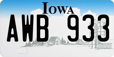 IA license plate AWB933