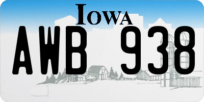 IA license plate AWB938