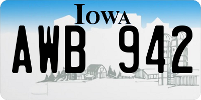 IA license plate AWB942