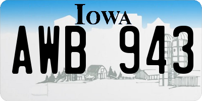 IA license plate AWB943