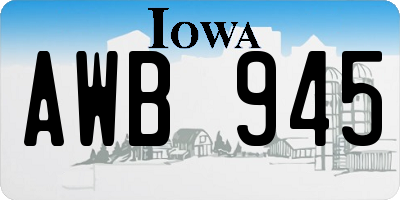 IA license plate AWB945