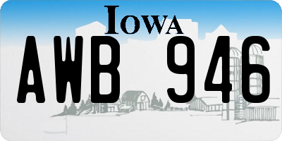 IA license plate AWB946