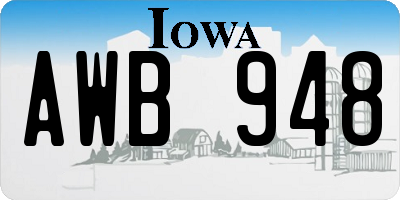 IA license plate AWB948