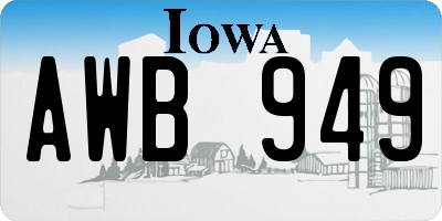 IA license plate AWB949