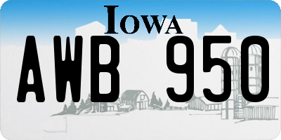 IA license plate AWB950