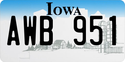 IA license plate AWB951