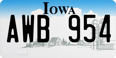 IA license plate AWB954