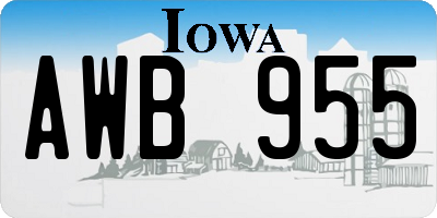 IA license plate AWB955