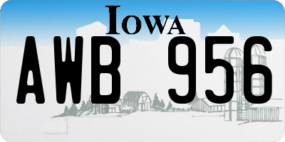 IA license plate AWB956