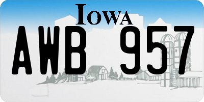 IA license plate AWB957
