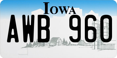 IA license plate AWB960
